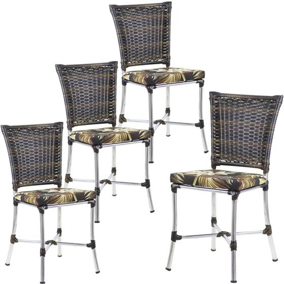 Imagem de 4 Cadeiras Angra em Ferro para Cozinha, Área e Sala - Trama Original