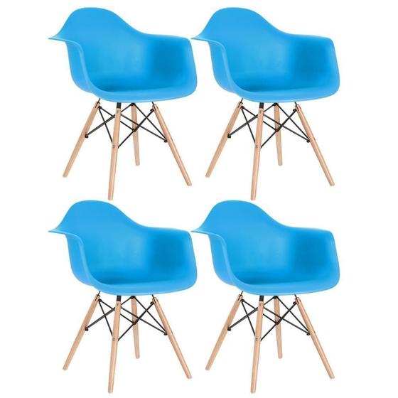 Imagem de 4 Cadeiras Charles Eames Eiffel Daw Clara Azul Céu