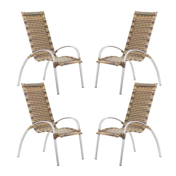 Imagem de 4 Cadeiras Descanso Garden em Alumínio para Área Jardim e Piscina