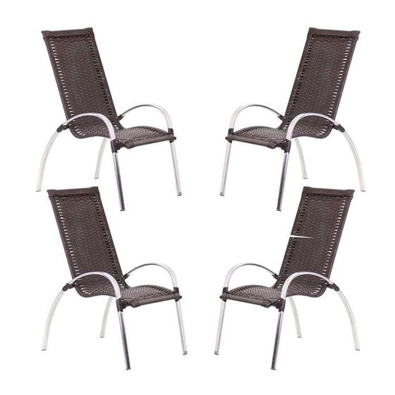 Imagem de 4 Cadeiras Descanso Garden em Alumínio para Área Jardim e Piscina