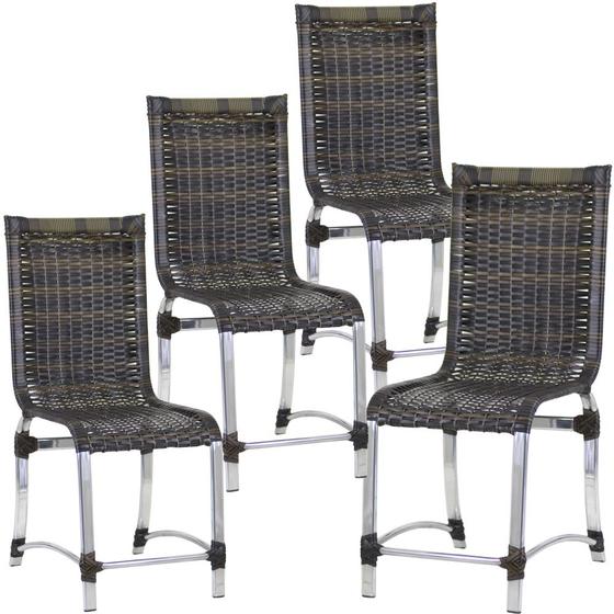 Imagem de 4 Cadeiras Haiti em Alumínio Para Cozinha Piscina Edícula