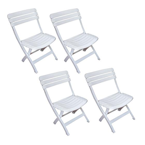 Imagem de 4 Cadeiras Piscina Praia Dobráveis Branca Antares
