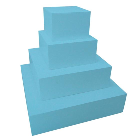 4 Caixa Quadrada P/ Bolo Fake Sem Tampa Mdf 3mm Pintado Azul Bebê Menor preço em 4 Caixa Quadrada P/ Bolo Fake Sem Tampa Mdf 3mm Pintado Azul Bebê