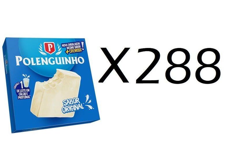 Imagem de 4 caixas de Polenguinho Polenghi Queijo Processado Kit com 288 unidades