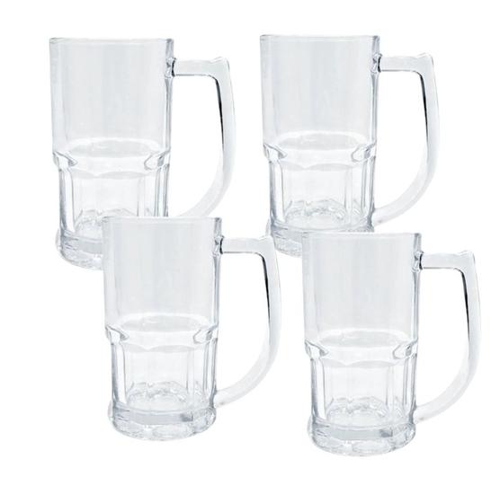 Imagem de 4 Canecas de Vidro Vitamina 320 ML Praticasa Resistente transparente