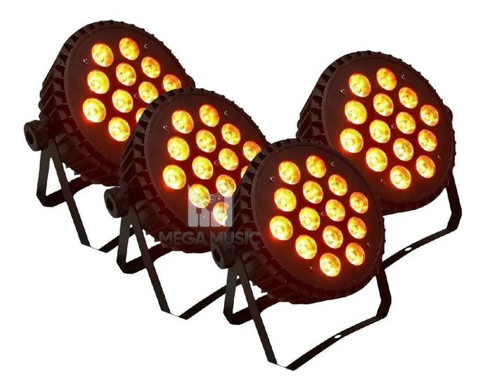 Imagem de 4 Canhao Refletor Par 64 14 Led Cree 18w Rgbwa+uv Hexaled