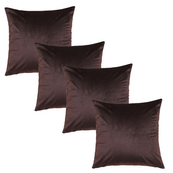 Imagem de 4 Capa almofada Suede Decorativa Marrom Escuro 45cm x 45cm