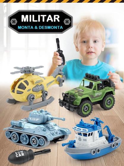 Imagem de 4 Carrinhos Brinquedo Monta E Desmonta Diy Diversos Modelos