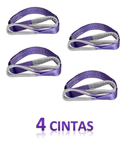 Imagem de 4 Cintas Elevação Carga 1ton X 1,2 Mts Violeta Fator Seg 7:1