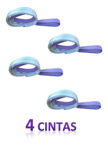 Imagem de 4 Cintas Para Elevação De Carga 1 Toneladas X 1 Mt Branca