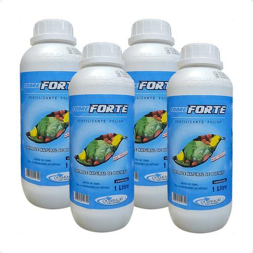 Imagem de 4 Cobre Forte Fertilizante Foliar Cobre + Hidroponia 1 Litro