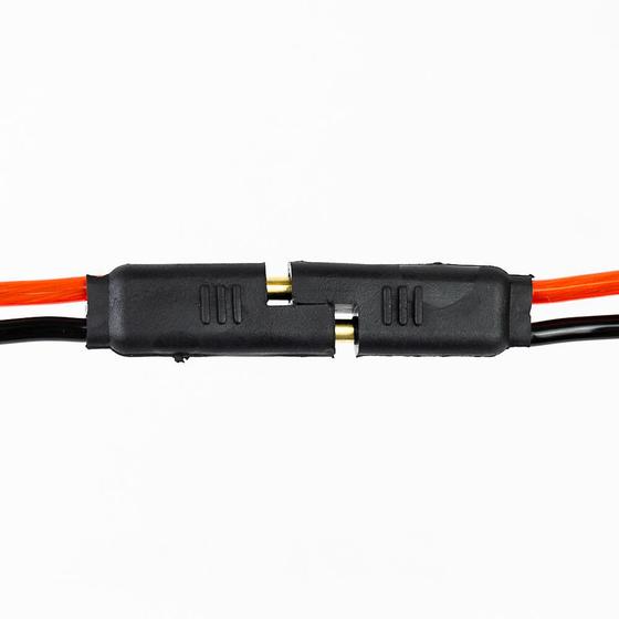 Imagem de 4 Conector 2 Vias Reforçado Com Fio 4,0 Mm Plug Para Caixa Engate Rápido Cor Preto 4mm Anti Erro