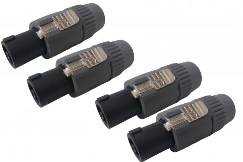Imagem de 4 Conector Plug speakon 4 vias macho cinza com trava