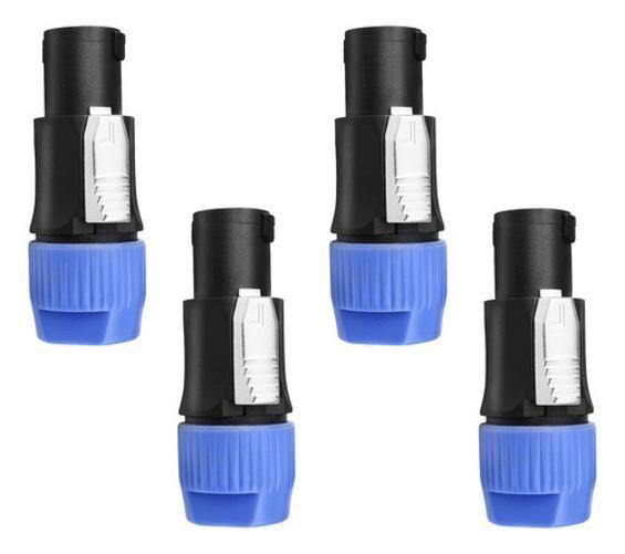 Imagem de 4 Conector Speakon Macho Linha 4 Vias Resistente Com Trava
