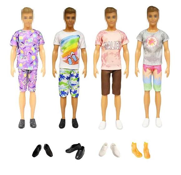 Imagem de 4 Conjuntos Ken + 4 Pares de sapatos Namorado Barbie