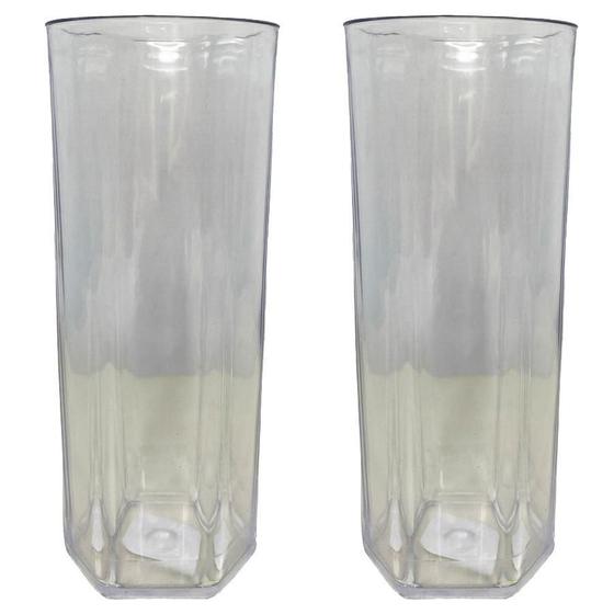 Imagem de 4 Copo Acrílico Long Drink Aniversário 350Ml Transparente