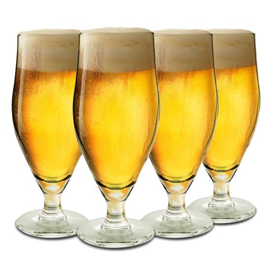 Imagem de 4 Copos Cerveja Chopp Drink 310ml Vidro Transparente