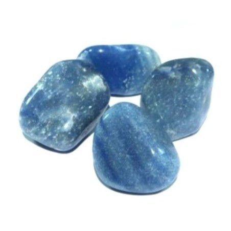 Imagem de 4 Cristal Azul Grande pedra Quartzo Rolado com 3 cm aproximadamente