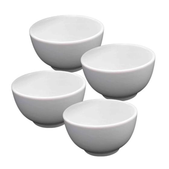 Imagem de 4 Cumbuca 500ml Tigela Bowl 2 Linha Porcelana Branca Japonesa Sopa Caldo Açaí Consume
