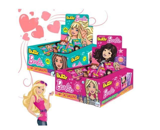 Imagem de 4 Cx Chiclete Barbie Tatoo Tutti Frutti E Hortelã C/ 100 Un