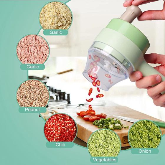 4 Em 1 Cortador Triturador Elétrico Multifuncional Para Vegetais E Carnes Elétrico De Legumes Sem Fio Durável Ferramenta Menor preço em 4 Em 1 Cortador Triturador Elétrico Multifuncional Para Vegetais E Carnes Elétrico De Legumes Sem Fio Durável Ferramenta