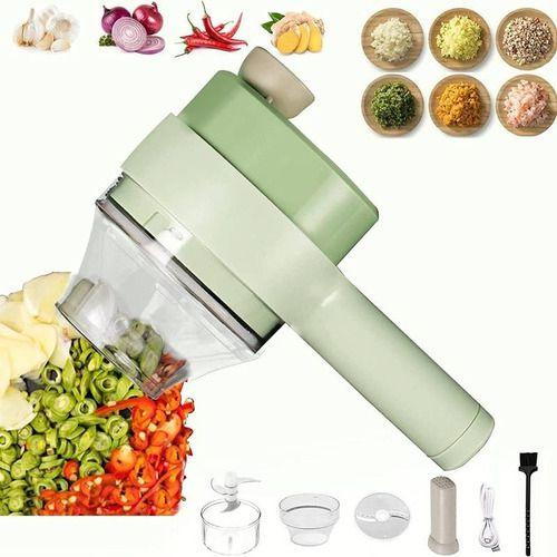 Imagem de 4 Em 1 Multifuncional Handheld Cortador De Legumes Alho Gengibre Masher Chopper Cenoura Salada Slicer Da Batata Escova D