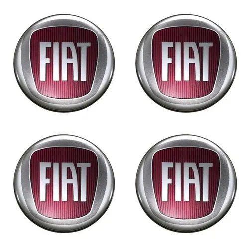 Imagem de 4 Emblema Adesivo Calota Fiat Argo Resinado Vermelho 48mm