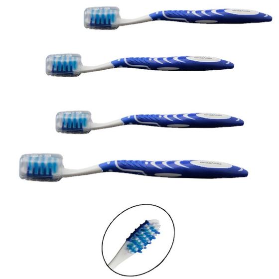 Imagem de 4 Escovas de Dente Macia Adulto Com Cantos Arredondados