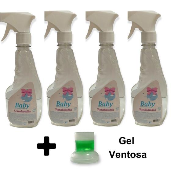 Imagem de 4 Facilitador de Passar Roupa Aroma Baby Água Perfumada Borrifador 500ml Marca Senalândia - Envio Já