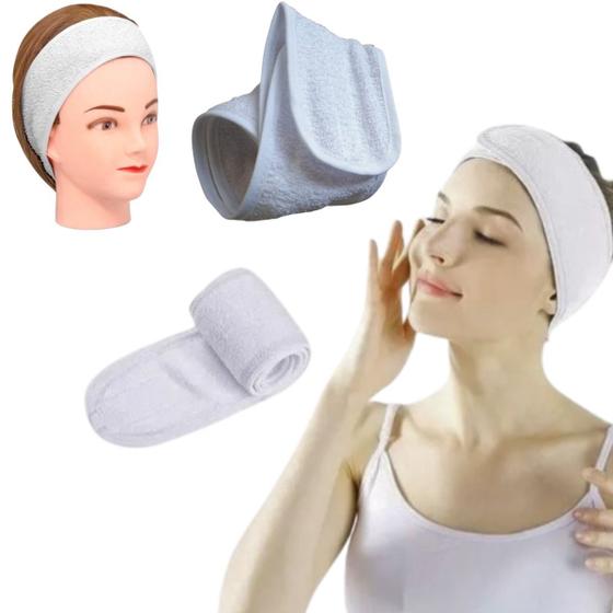 Imagem de 4 Faixa Atoalhada, Santa Clara, Branca p/Cabeça Maquiagem Skin Care