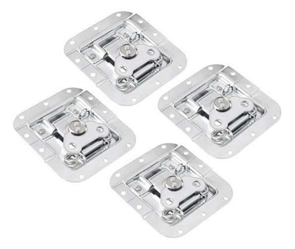Imagem de 4 Fecho Borboleta Médio Cromado Com Porta Cadeado Para Case