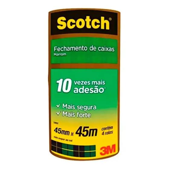 Imagem de 4 Fita Adesiva Forte Scotch 45Mm X 45M