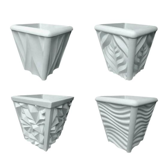 Imagem de 4 Forma 3d Vaso 25x22x15 Abs 1,5mm Molde Para Gesso/cimento Kit 4 Vasos
