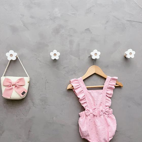 Imagem de 4 Ganchos de parede infantil decoração baby flor 4Flbb15