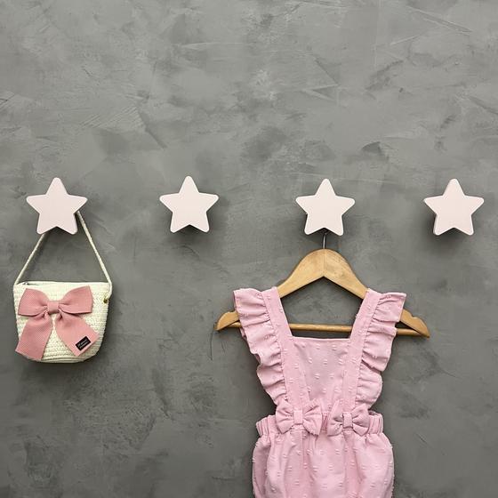 Imagem de 4 Ganchos de parede infantil menina decoração formatos rosa