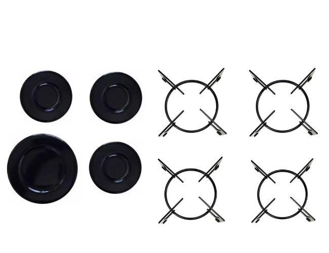4 grades + 4 tampinhas boca fogão cooktop fischer original Peças e