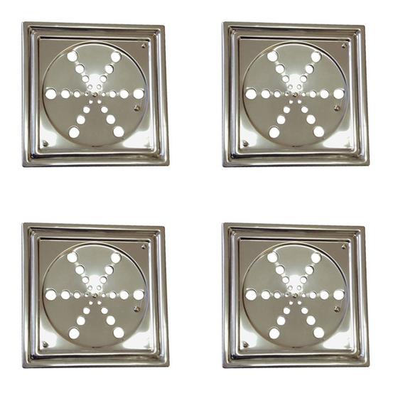 4 Grelhas Inox Rotativa Quadrada 15x15 Com Caixilho - Aminox Menor preço em 4 Grelhas Inox Rotativa Quadrada 15x15 Com Caixilho - Aminox
