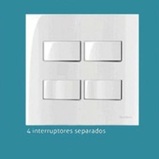 4 Interruptor simples Margirius + placa com suporte Menor preço em 4 Interruptor simples Margirius + placa com suporte
