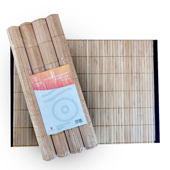 Imagem de 4 Jogo Americano Esteira Bambu Retangular Servir Refeição