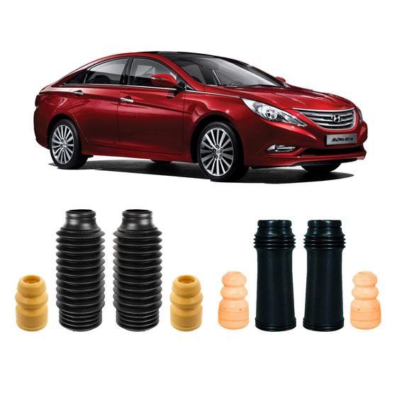 Imagem de 4 Kit Batente Coifa Amortecedor Hyundai Sonata 2010 A 2014