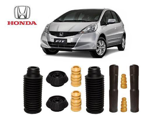 Imagem de 4 Kit Batente Coifa Coxim Dianteiro Traseiro Honda New Fit 2013 2014 2015