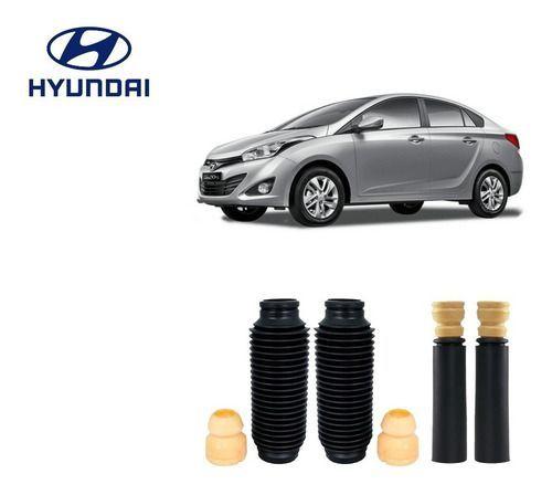 Imagem de 4 Kit Batente Coifa Dianteiro Traseiro Hyundai Hb20s 2012 2013 2014