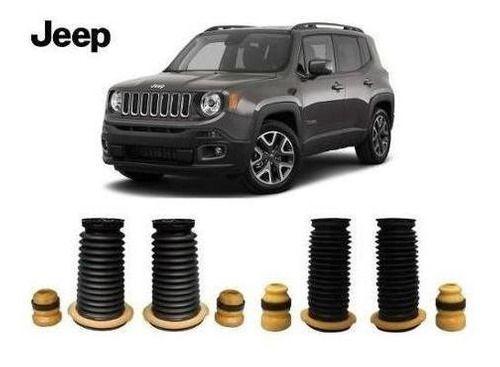 Imagem de 4 Kit Batente Coifa Dianteiro Traseiro Jeep Renegade 2015 2016 2017