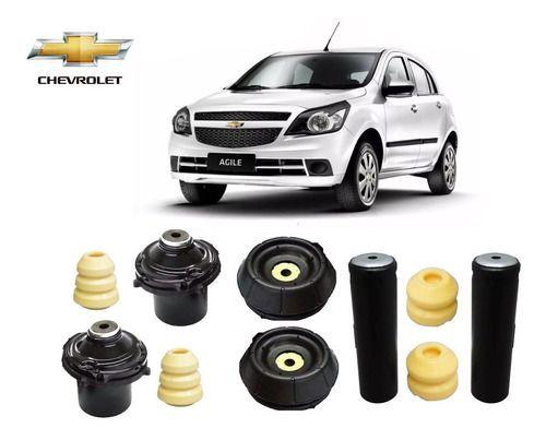 Imagem de 4 Kit Batente Coxim Coifa Do Amortecedor Dianteiro Traseiro Chevrolet Agile 2009 2010 2011 2012 2013 2014 2015