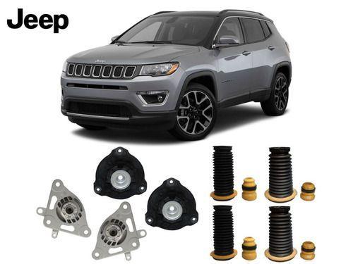 Imagem de 4 Kit Batente Coxim Dianteiro Traseiro Jeep Compass 2016 2017 2018