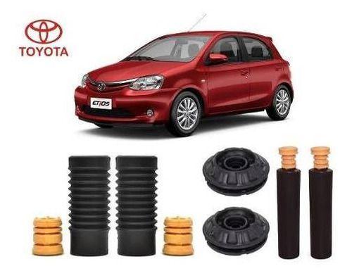 Imagem de 4 Kit Batente Coxim Dianteiro Traseiro Toyota Etios 2016 2017 2018 2019