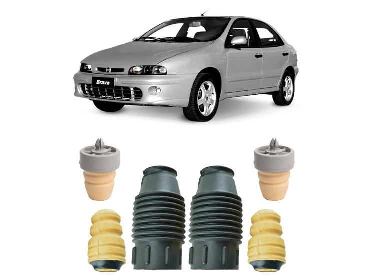 Imagem de 4 Kit Batente Suspensão Dianteira Traseira Brava 1.6 1999 A 2003