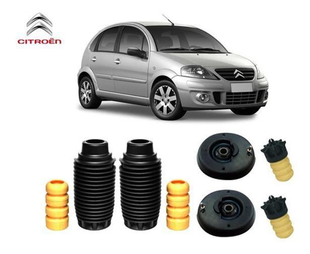 Imagem de 4 Kit Coxim Batente Dianteiro Traseiro Citroen C3 2009 2010