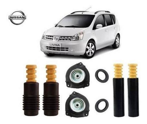 Imagem de 4 Kit Coxim Batente Dianteiro Traseiro Nissan Livina 2010 2011 2012 2013 2014