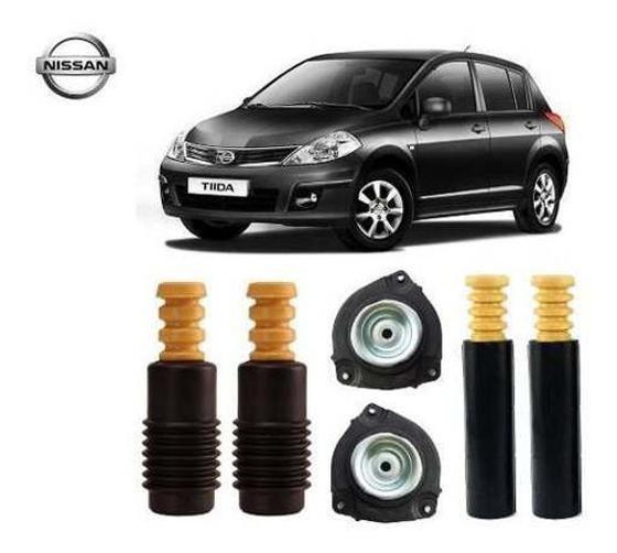 Imagem de 4 Kit Coxim Batente Dianteiro Traseiro Nissan Tiida 2010 2011 2012